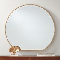 Solara Gold 31 1/2" x 34" Round Flat Bottomed Wall Mirror