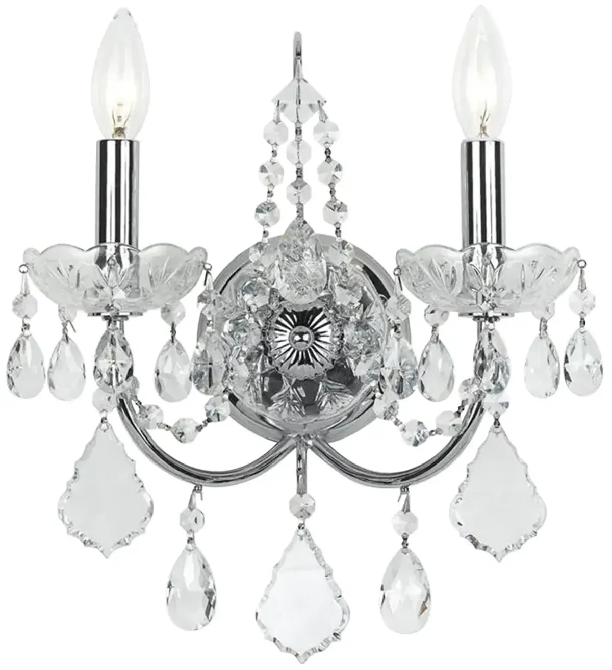 Crystorama Imperial 14"H Polished Chrome 2-Light Wall Sconce