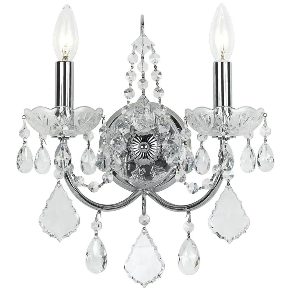 Crystorama Imperial 14"H Polished Chrome 2-Light Wall Sconce