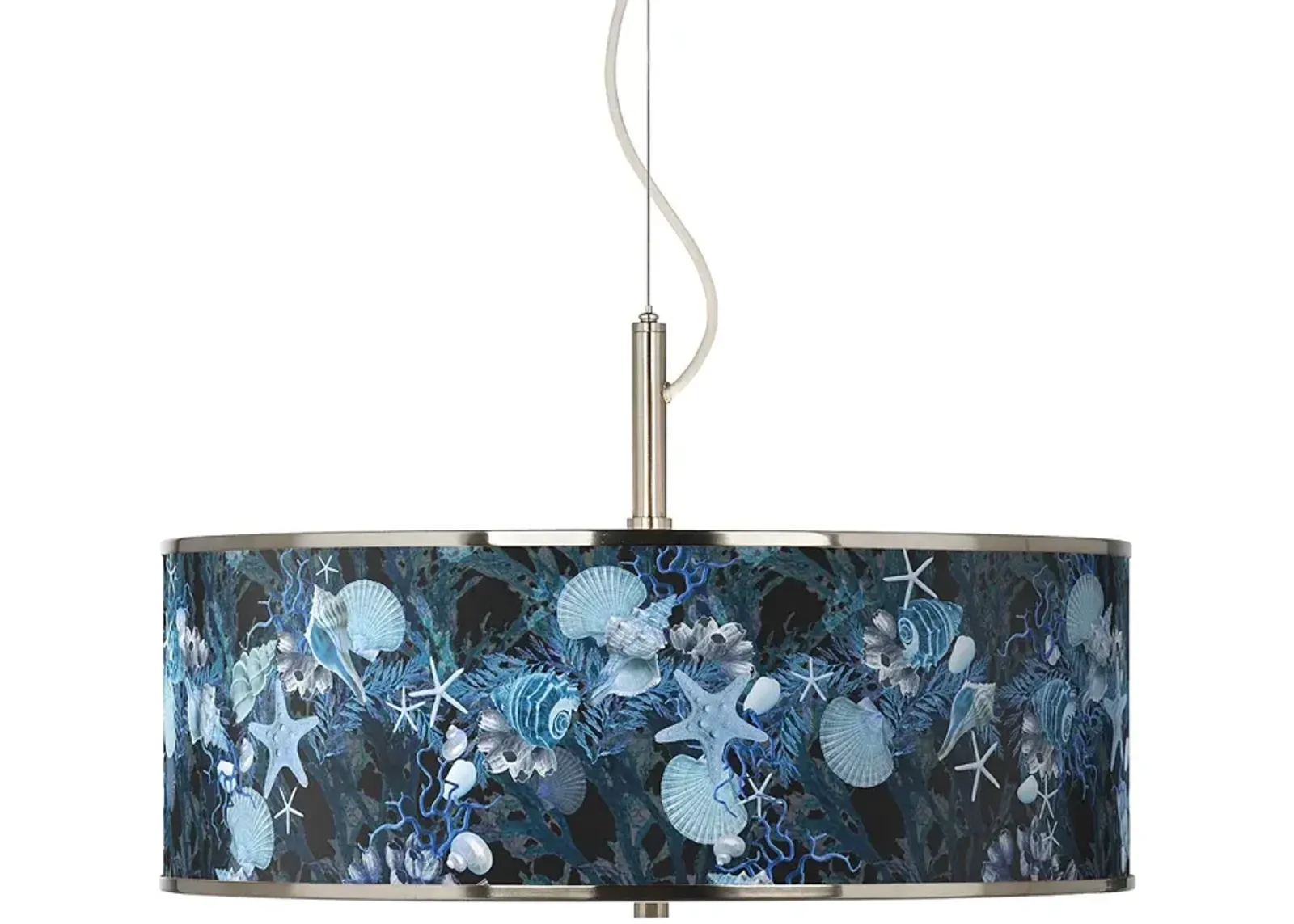 Giclee Glow 20" Wide Blue Seas Drum Shade Pendant Light