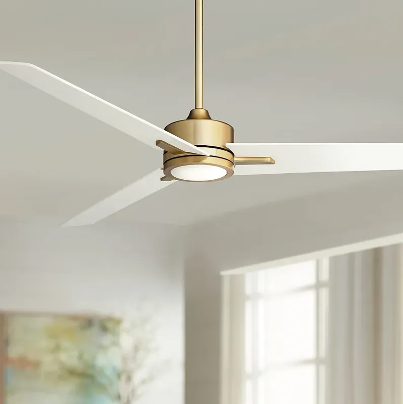 60" Monte Largo Soft Brass LED Ceiling Fan with Remote Control