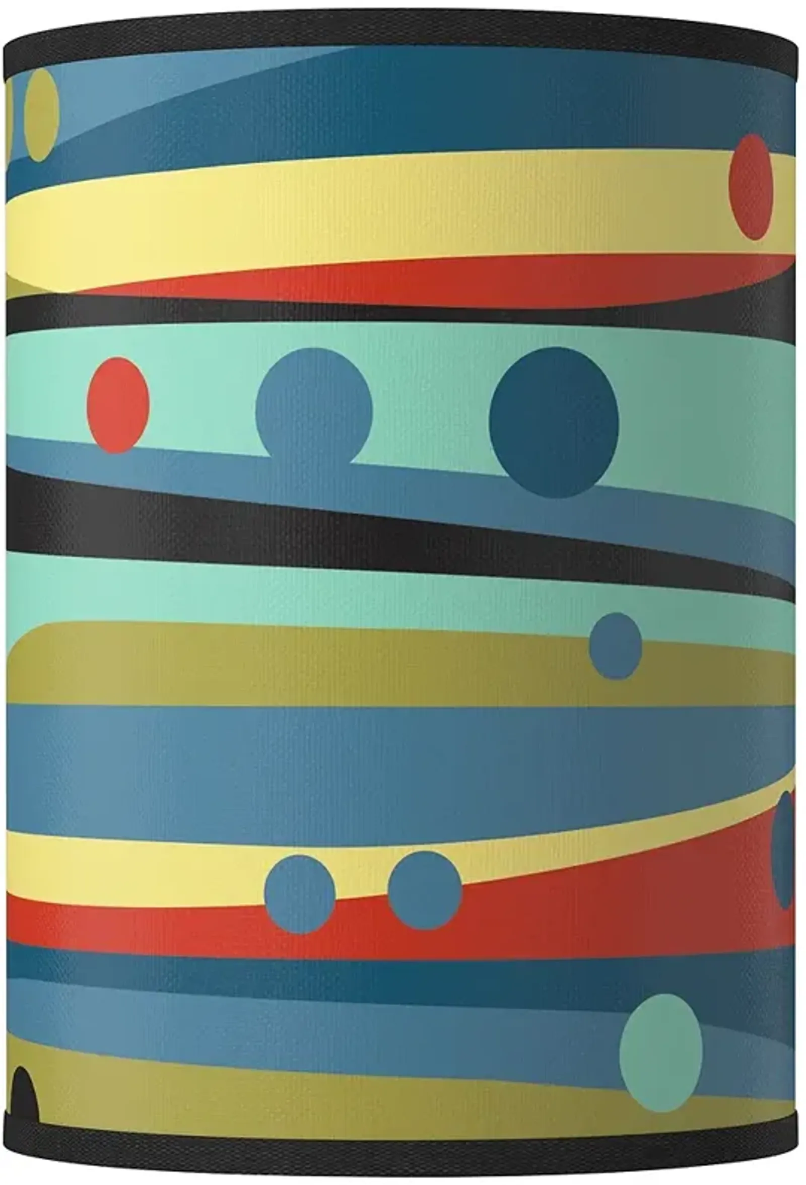 Retro Dots &#38; Waves Giclee Round Cylinder Lamp Shade 8x8x11 (Spider)