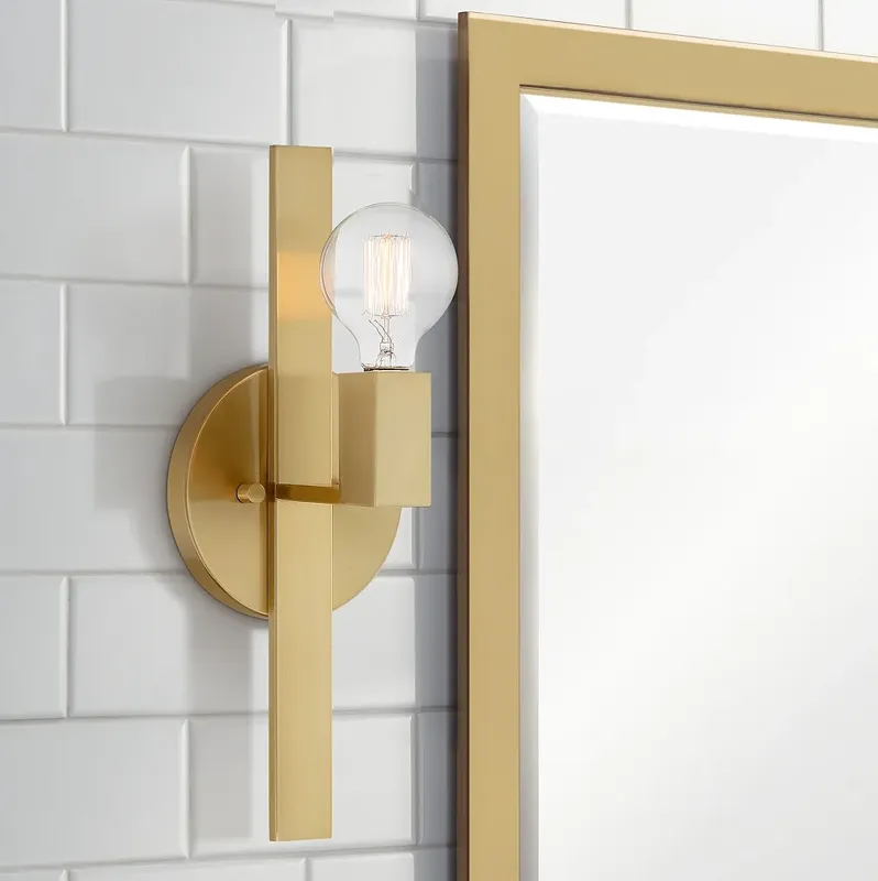 Possini Euro Silvia 16" High Warm Brass Wall Sconce