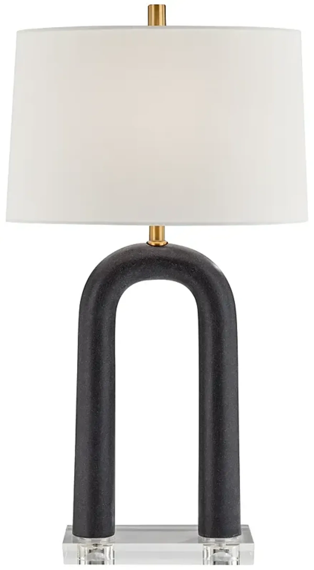 Possini Euro Elie 29" Speckled Black Faux Stone Modern Table Lamp