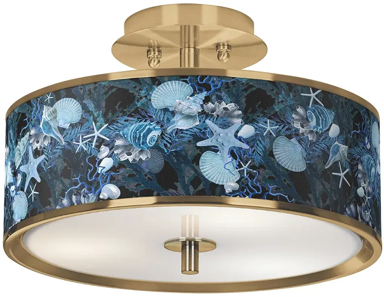 Blue Seas Gold 14" Wide Ceiling Light