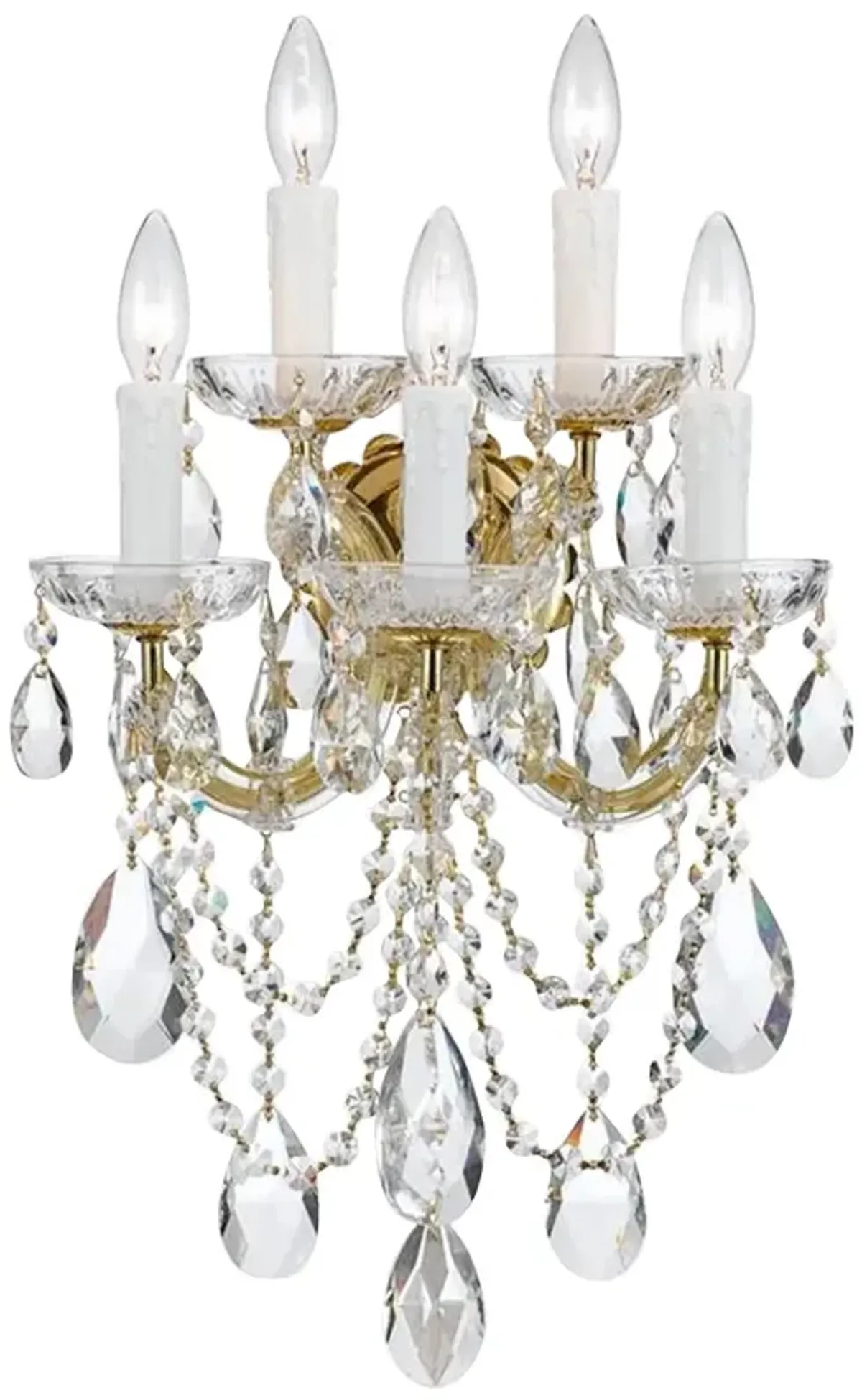 Crystorama Maria Theresa 22 1/2"H Gold 5-Light Wall Sconce