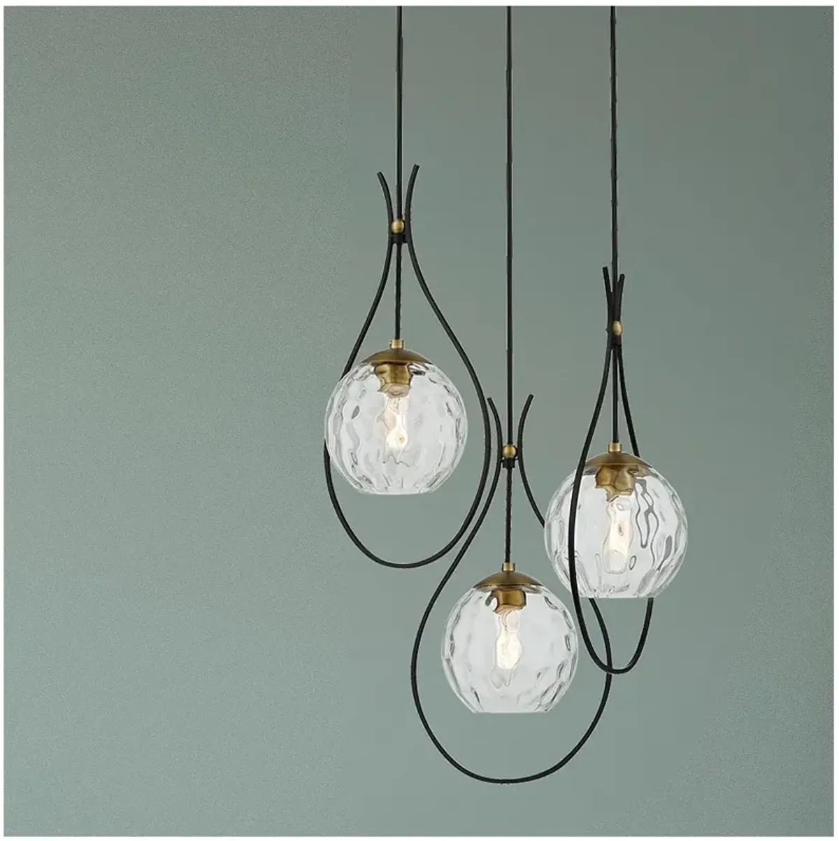 Minka Lavery Cody 3-Light Coal and Soft Brass Pan Pendant