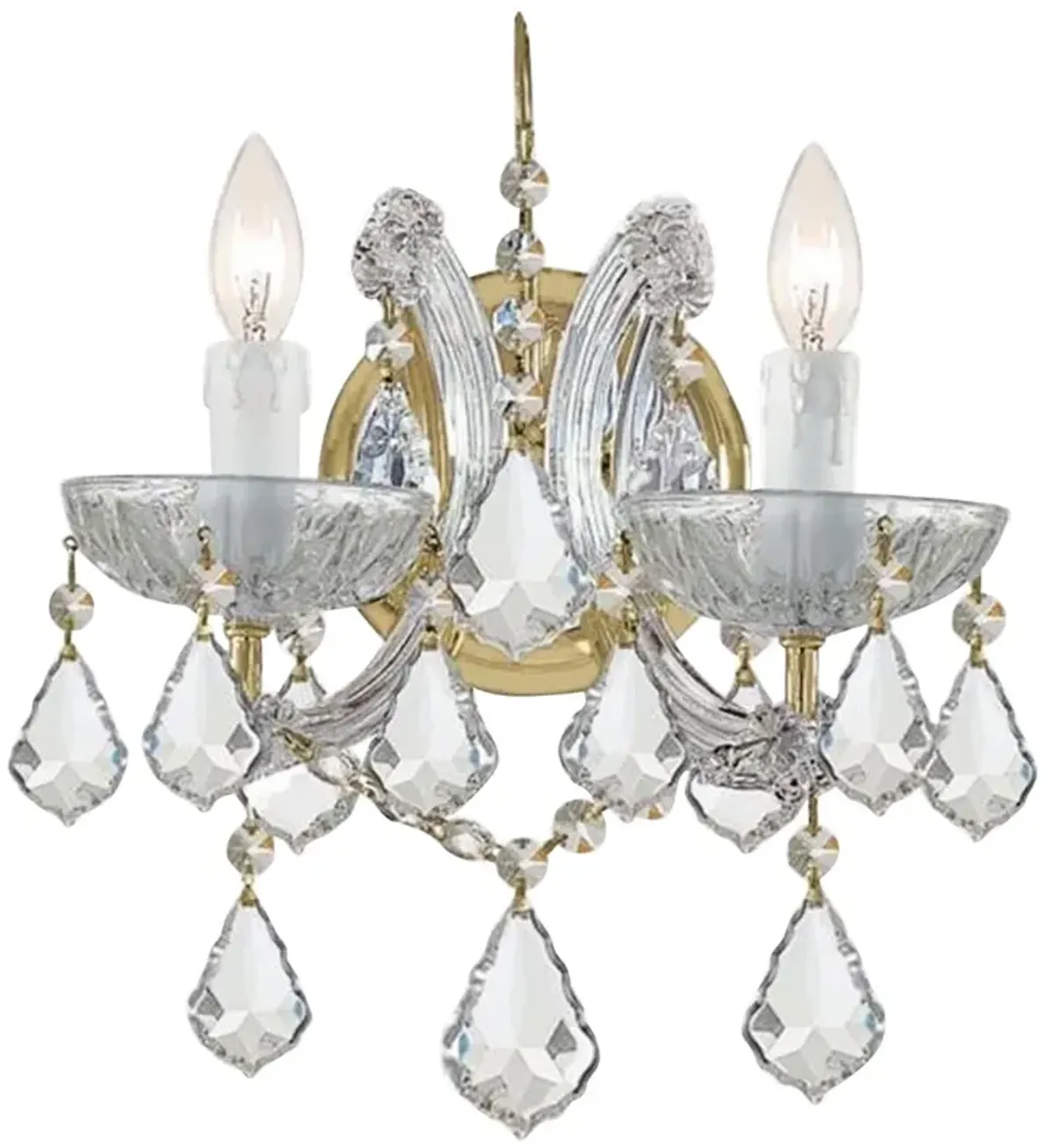 Crystorama Maria Theresa 12 1/2"H Gold 2-Light Wall Sconce