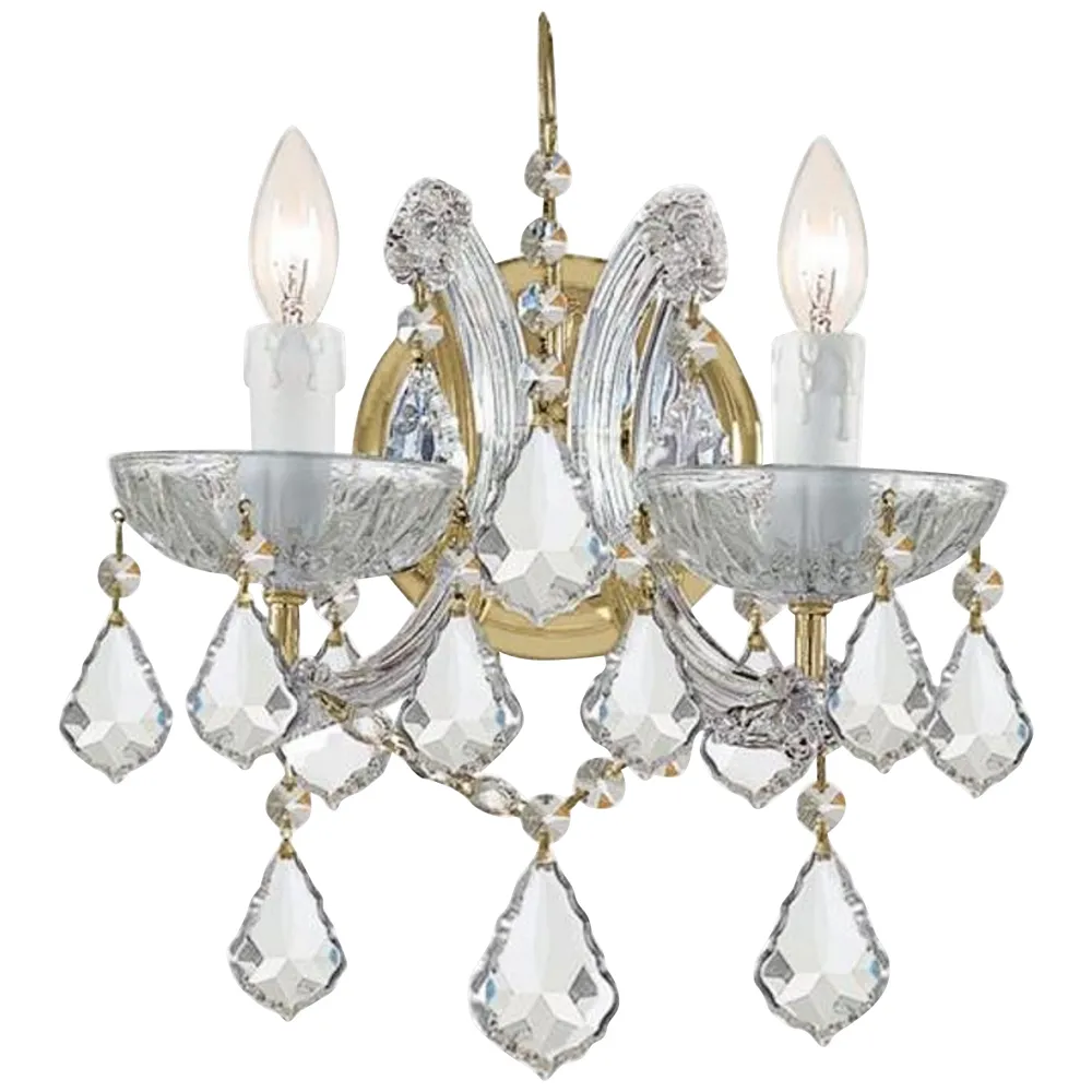 Crystorama Maria Theresa 12 1/2"H Gold 2-Light Wall Sconce