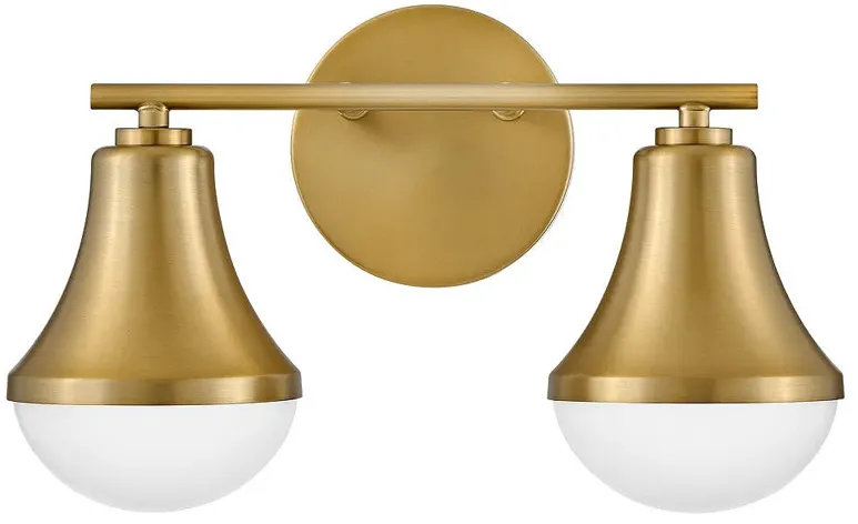 LARK HADDIE Two Light Vanity Lacquered Brass