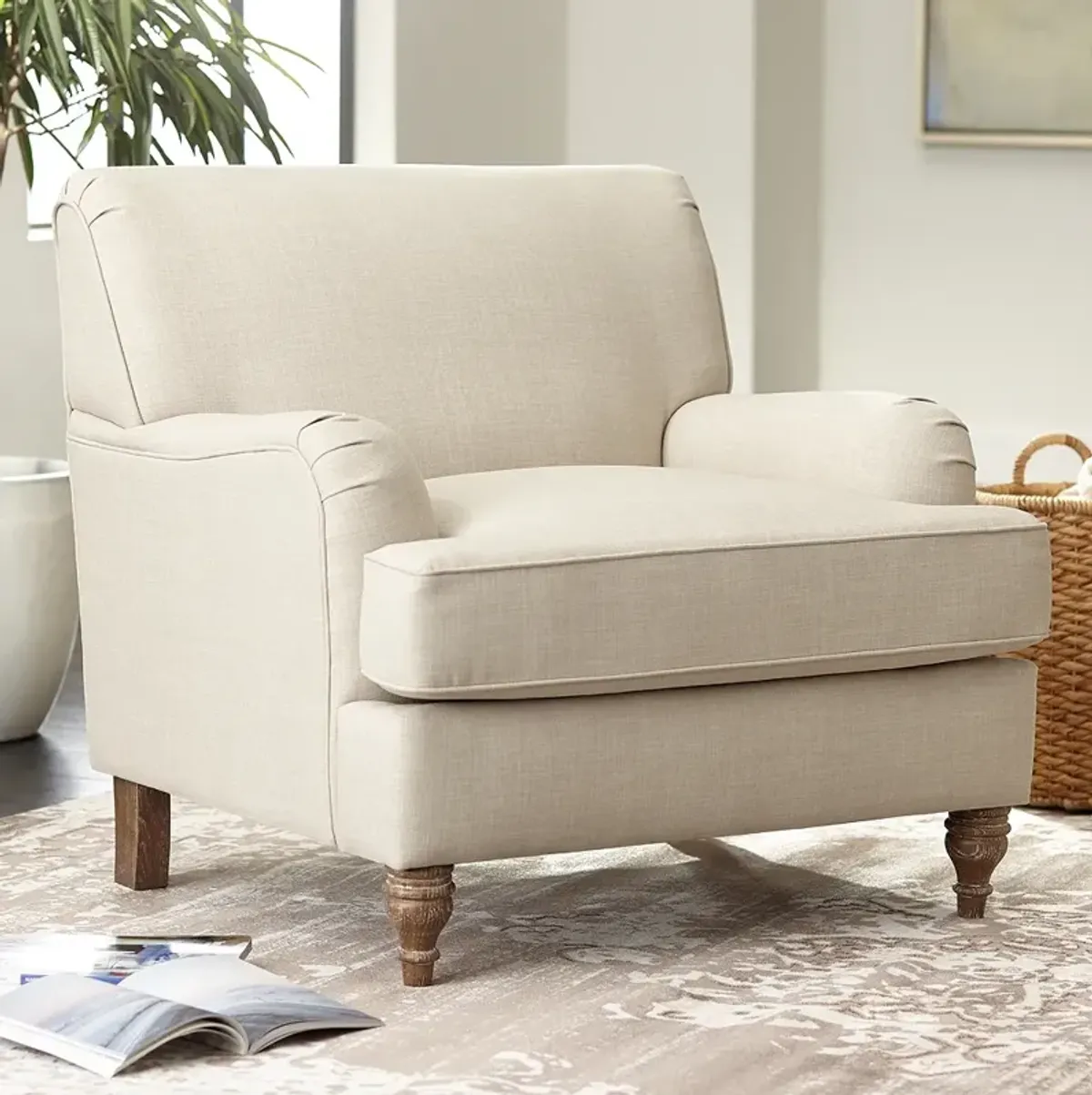 Cantebury Colony Linen Upholstered Armchair