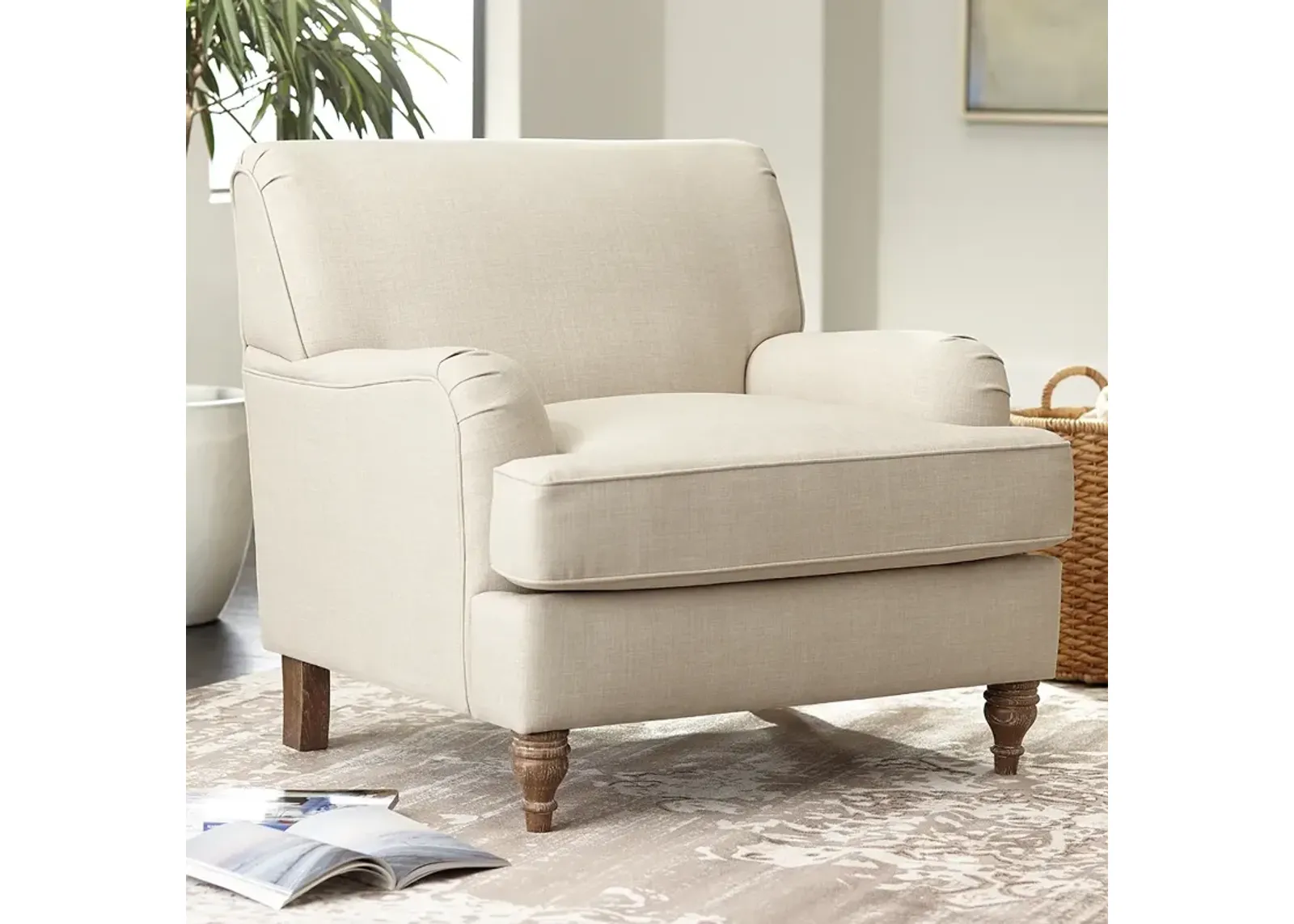 Cantebury Colony Linen Upholstered Armchair