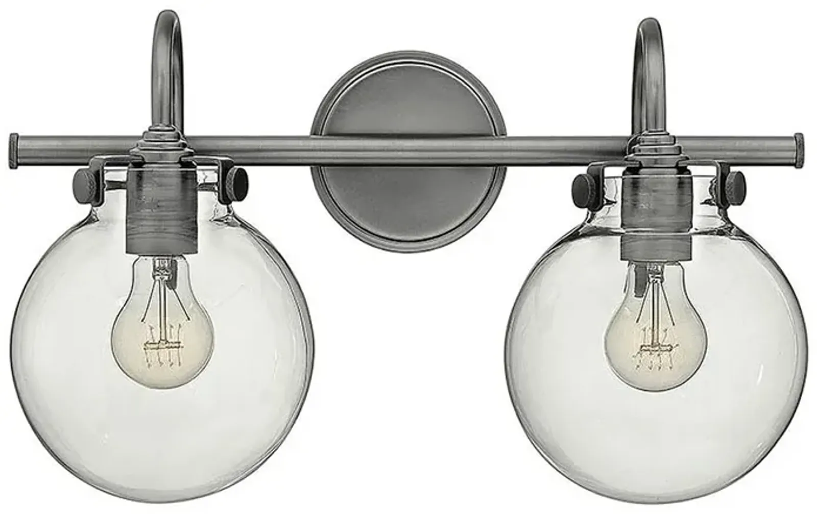 Bath Congress-Globe Glass Two Light Vanity-Antique Nickel