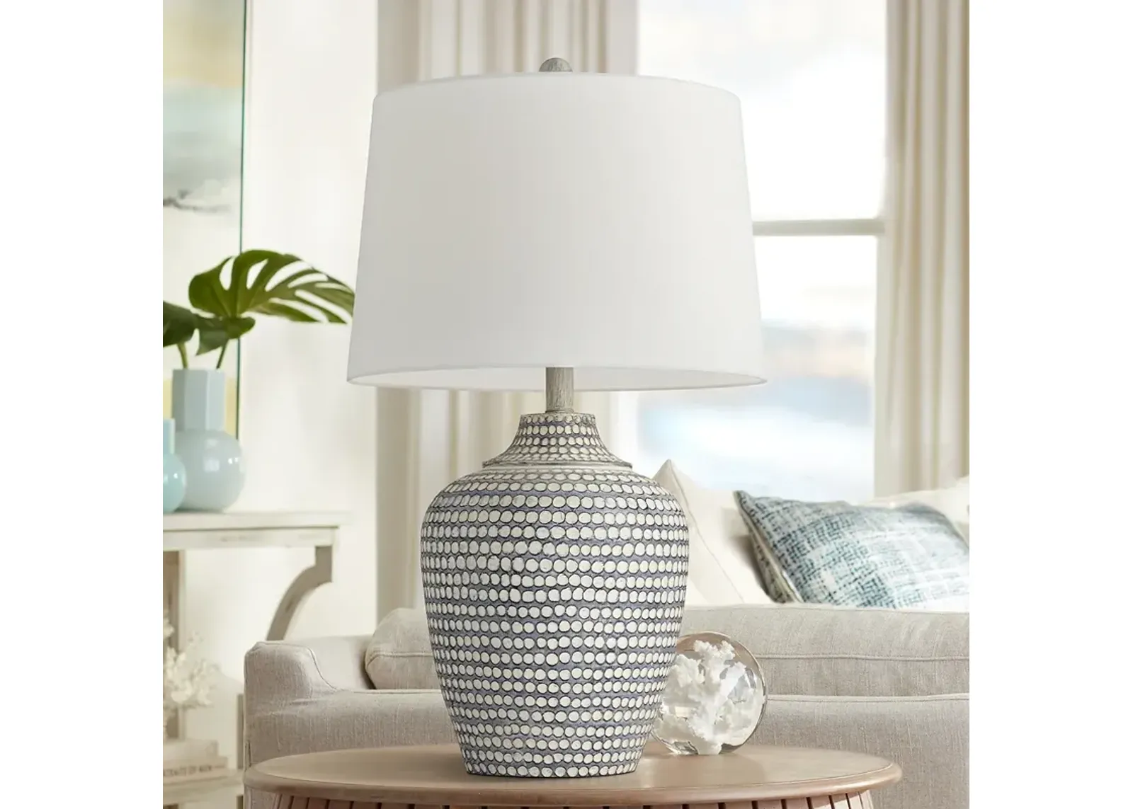 Regency Hill Alese 25 1/2" Modern Gray Wash Jug Table Lamp