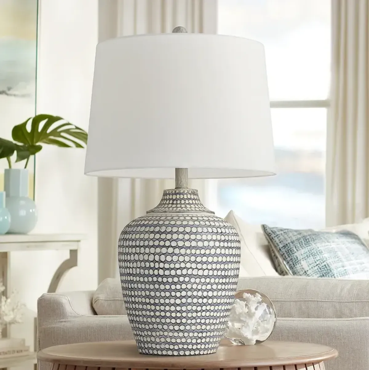 Regency Hill Alese 25 1/2" Modern Gray Wash Jug Table Lamp