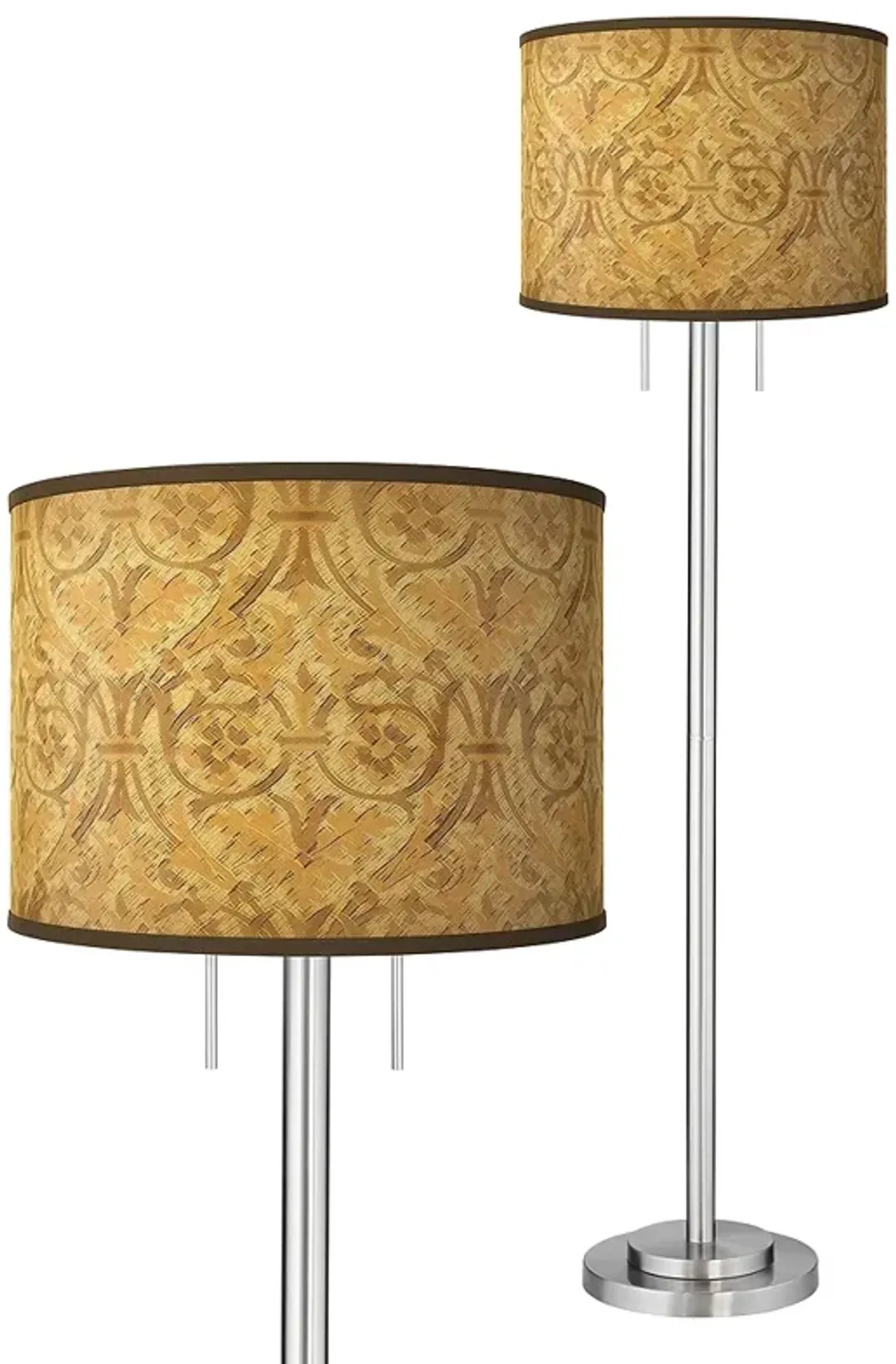 Golden Versailles Giclee Brushed Nickel Garth Floor Lamp