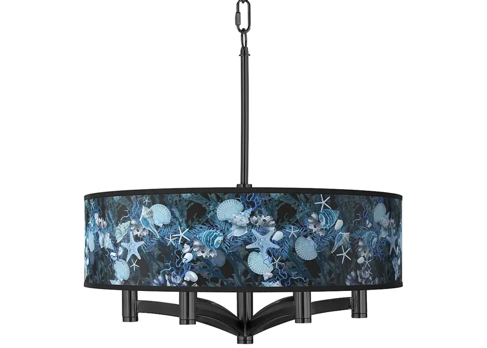 Blue Seas Ava 6-Light Black Pendant Chandelier