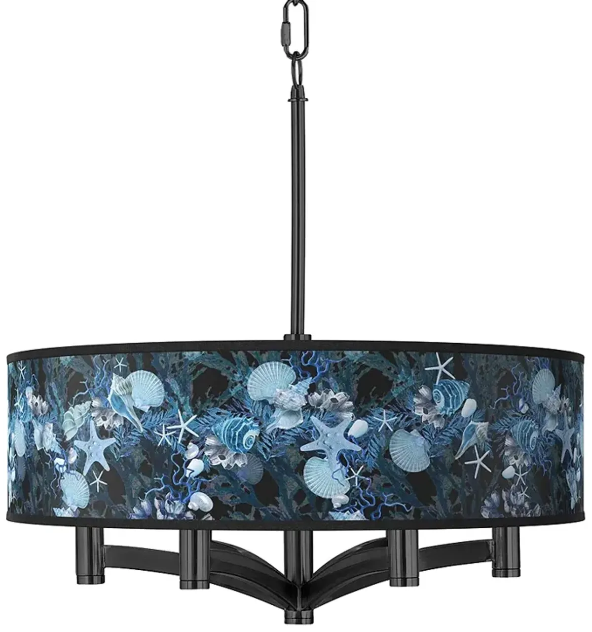 Blue Seas Ava 6-Light Black Pendant Chandelier