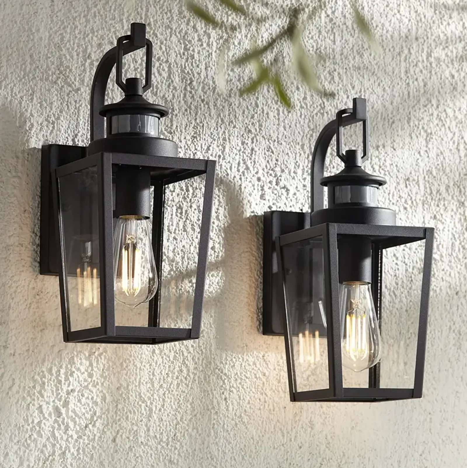 Possini Euro Ackerly 14"H Motion Sensor Outdoor Wall Light Set of 2