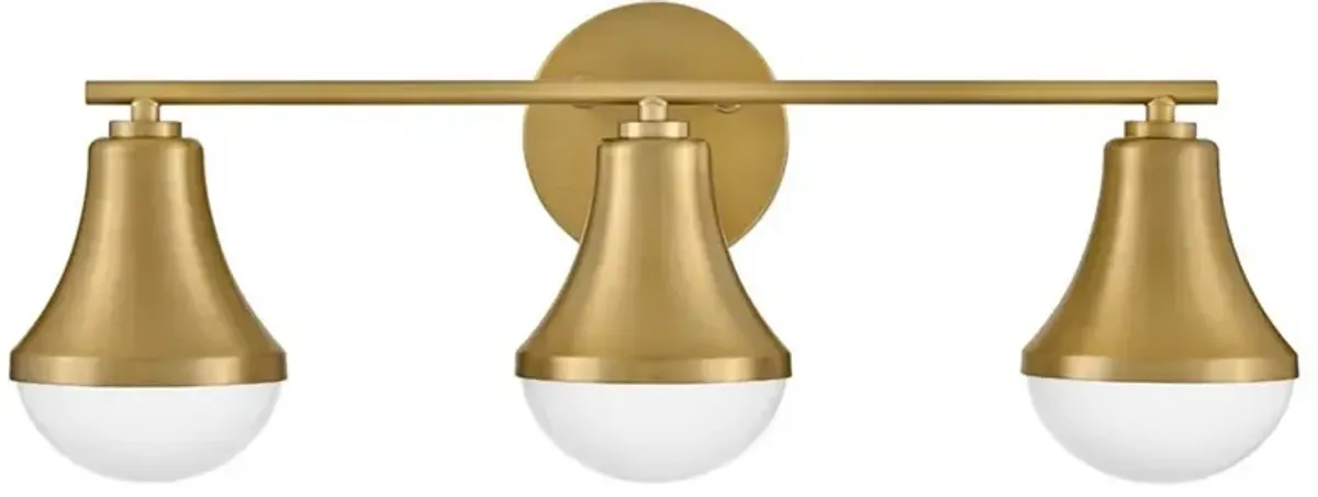 LARK HADDIE Three Light Vanity Lacquered Brass