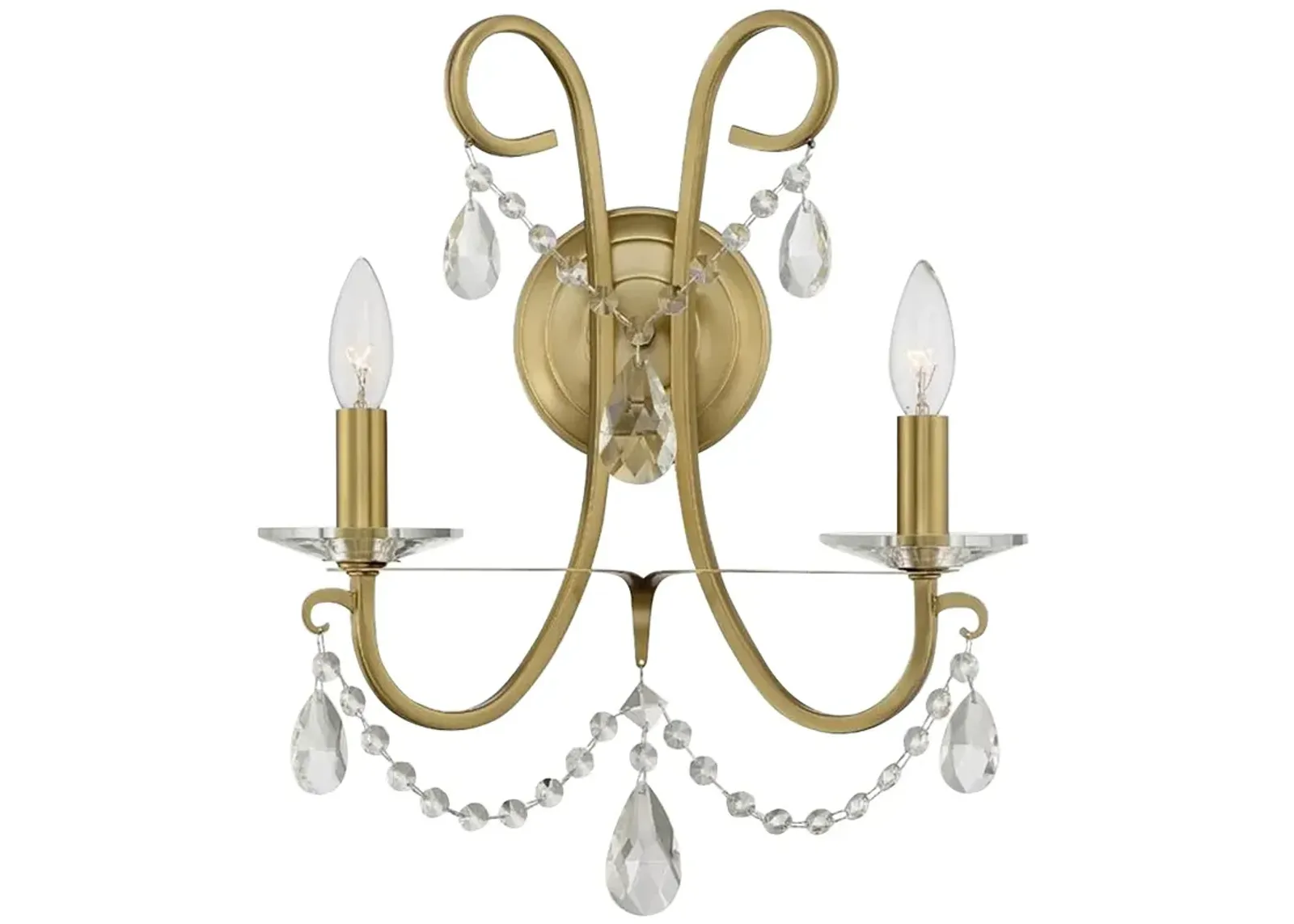 Crystorama Othello 16" High Vibrant Gold 2-Light Wall Sconce