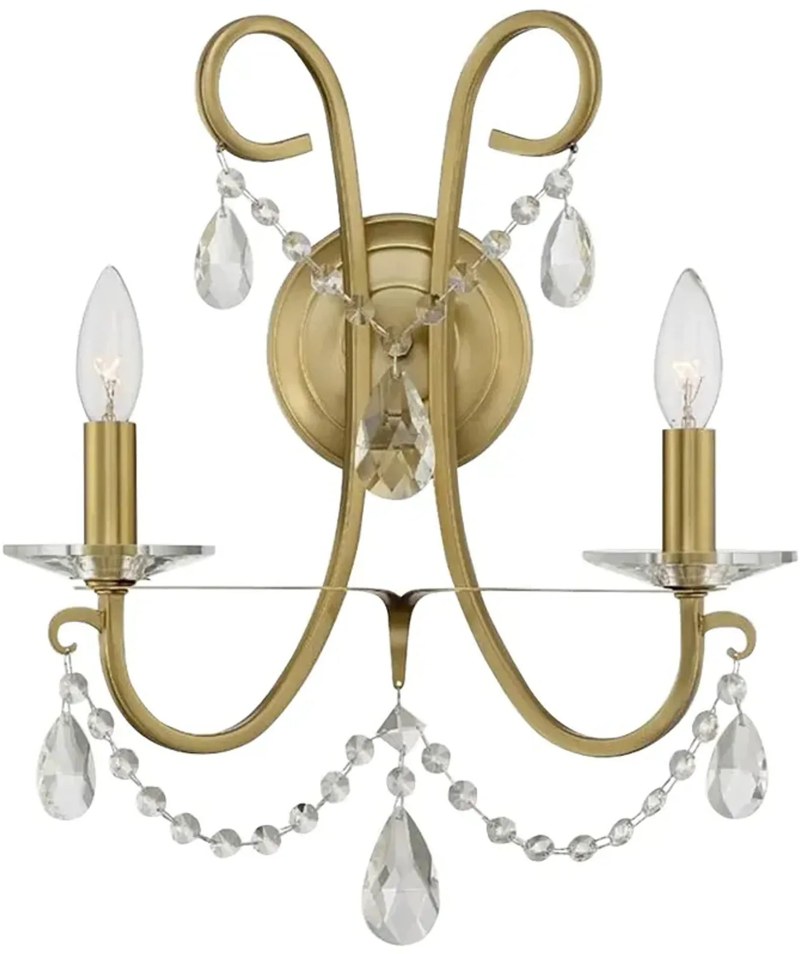 Crystorama Othello 16" High Vibrant Gold 2-Light Wall Sconce