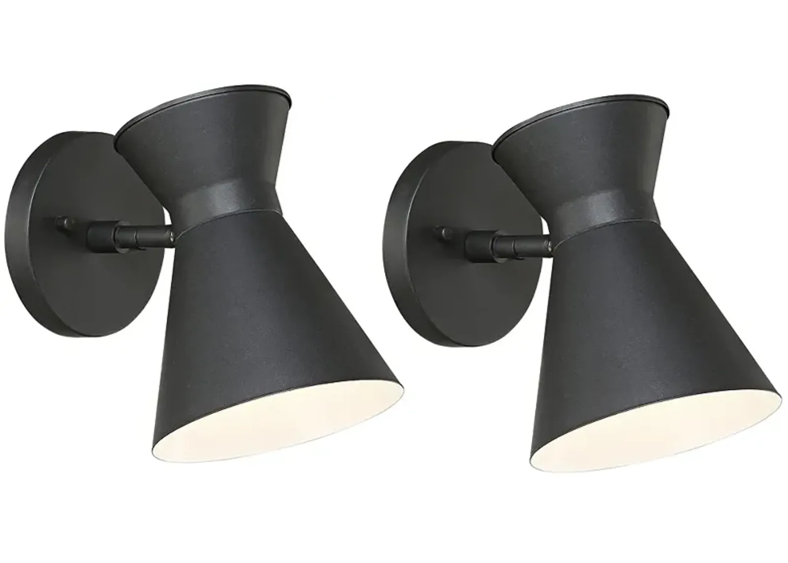 Vance 8" High Black LED Swivel Outdoor Wall Light Set of 2