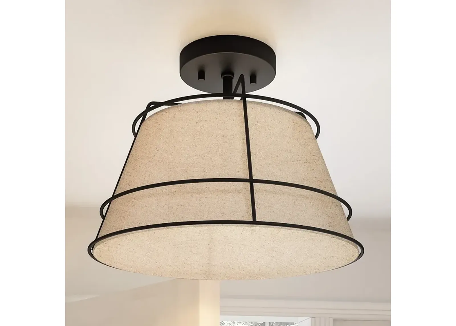 Quoizel Burbidge 13" Wide Matte Black Ceiling Light