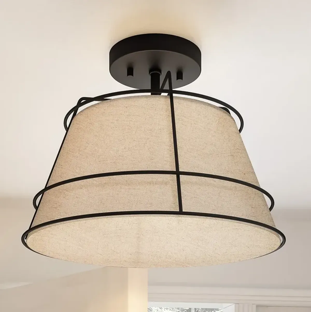 Quoizel Burbidge 13" Wide Matte Black Ceiling Light