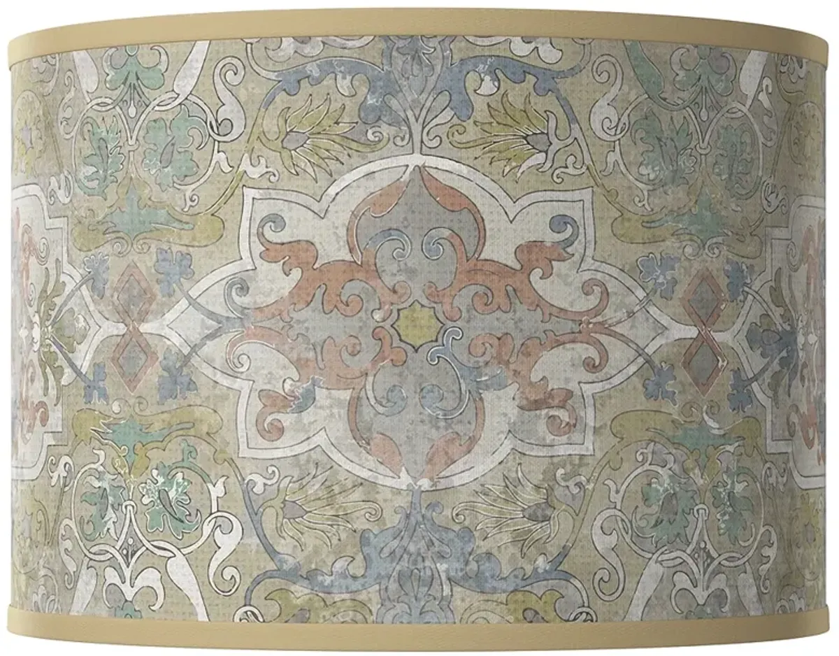Giclee Glow Lucrezia Pattern Printed Drum Shade 12x12x8.5 (Spider)