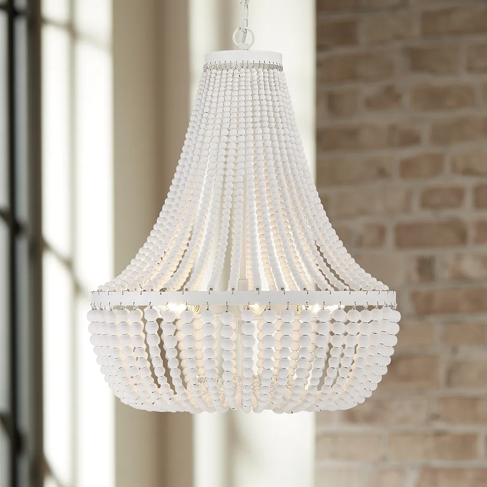 Crystorama Rylee 18 3/4" Wide Matte White 6-Light Chandelier