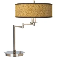 Giclee Gallery 20 1/2" Golden Versailles Shade LED Swing Arm Desk Lamp