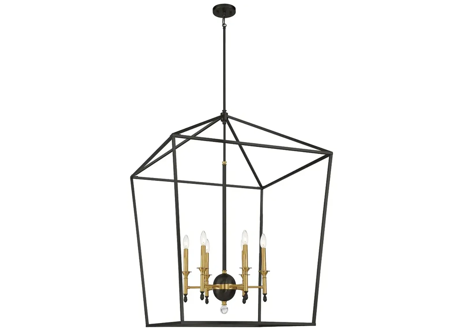 Minka Lavery Townhall 6-Light Coal and Soft Brass Pendant