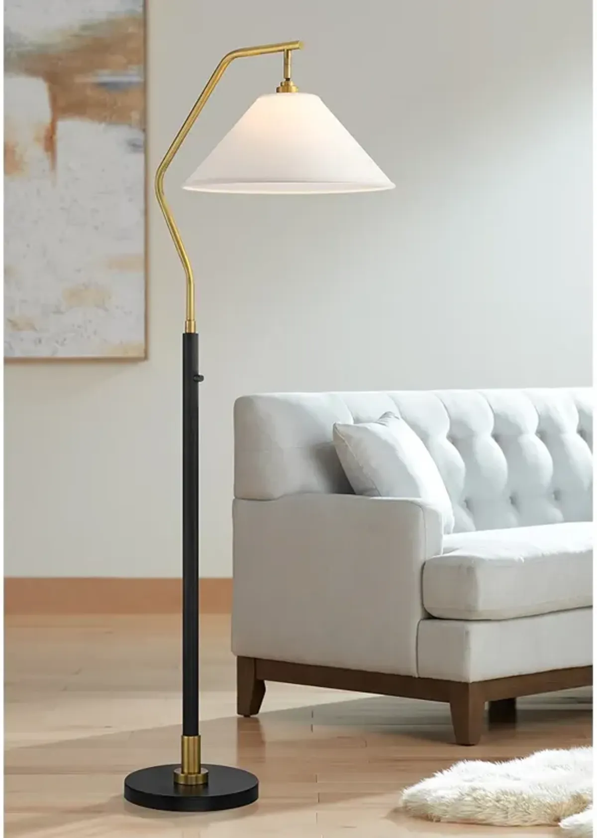 Possini Euro Rook 66" Chairside Arc Floor Lamp with Dimmer