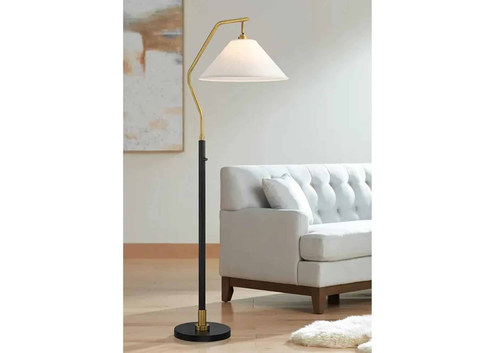 Possini Euro Rook 66" Chairside Arc Floor Lamp with Dimmer