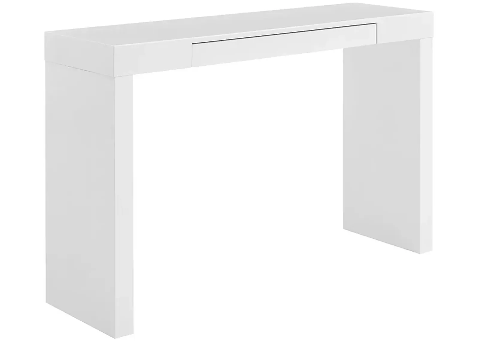 Donald 47" Wide Gloss White Console Wood 1-Drawer Table/Desk