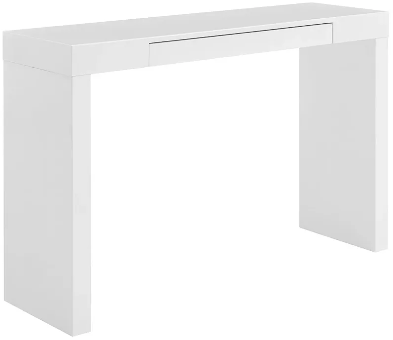 Donald 47" Wide Gloss White Console Wood 1-Drawer Table/Desk