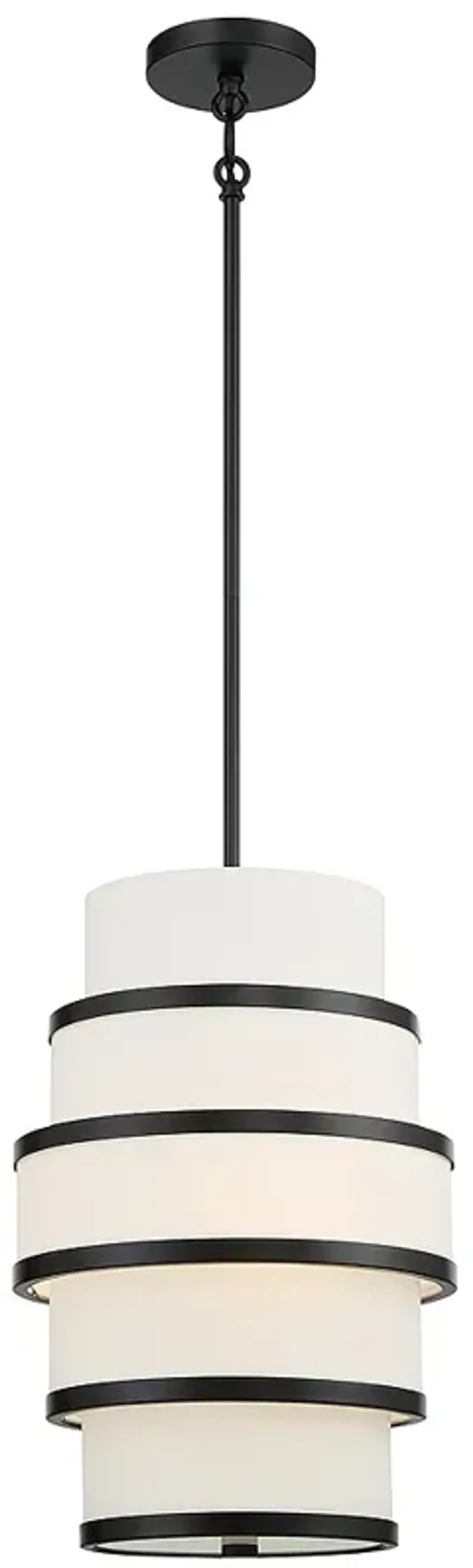 Minka Cascade 12 1/4" Wide Coal and White Tiered Pendant Light
