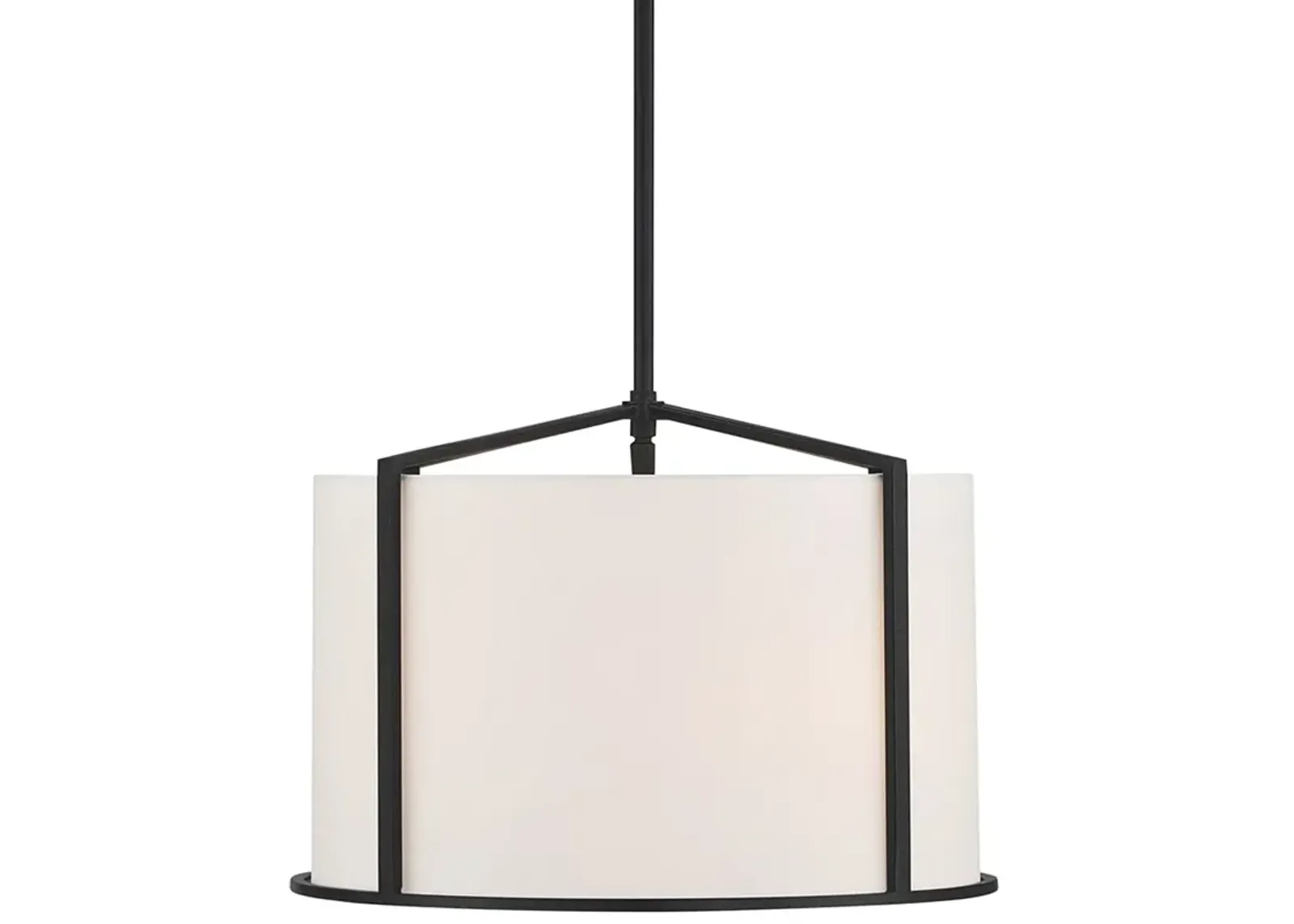 Crystorama Carlyn 16" Wide Black Steel Drum Pendant Light