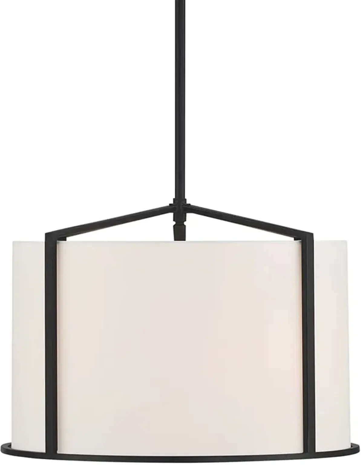 Crystorama Carlyn 16" Wide Black Steel Drum Pendant Light