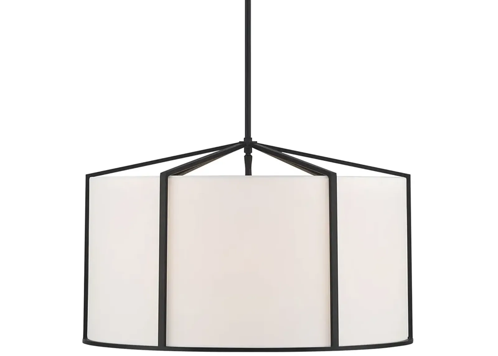 Crystorama Carlyn 24" Wide Black Steel Drum Pendant Light