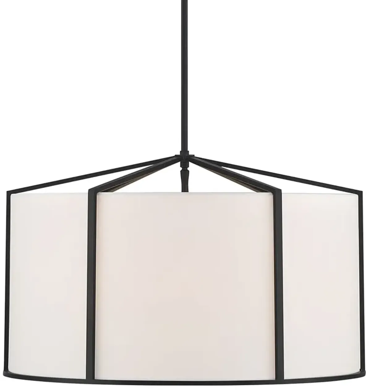 Crystorama Carlyn 24" Wide Black Steel Drum Pendant Light