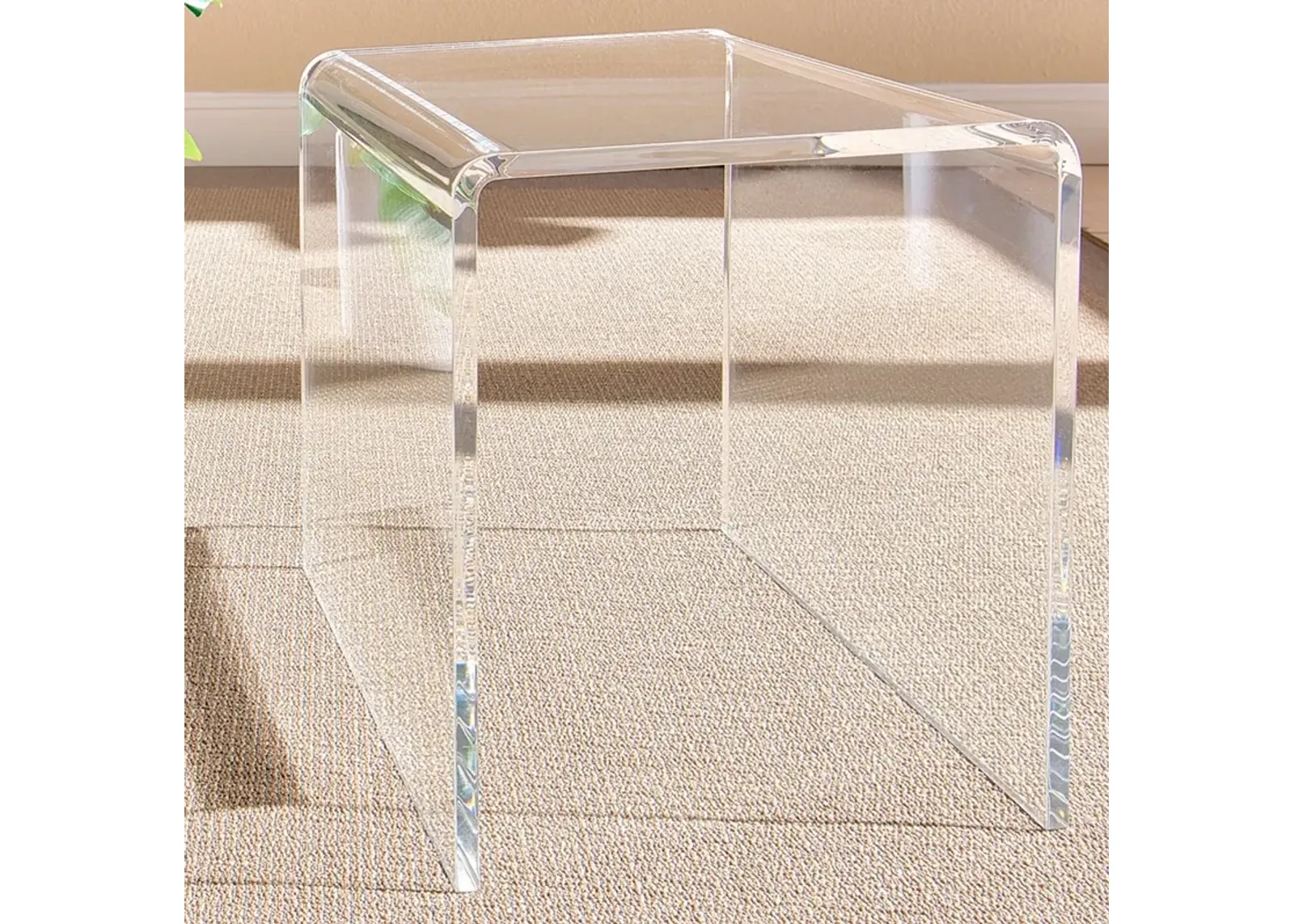 Veobreen 15 3/4" Wide Clear Acrylic Square Side Table