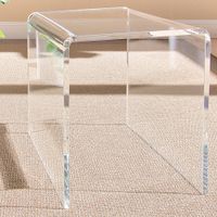 Veobreen 15 3/4" Wide Clear Acrylic Square Side Table