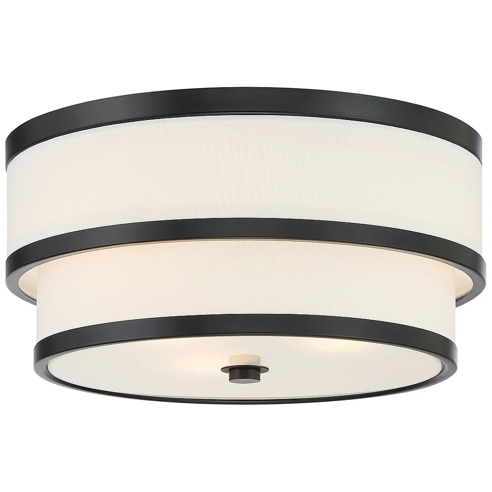 Minka Lavery Cascade 3-Light Coal Black Flush Mount