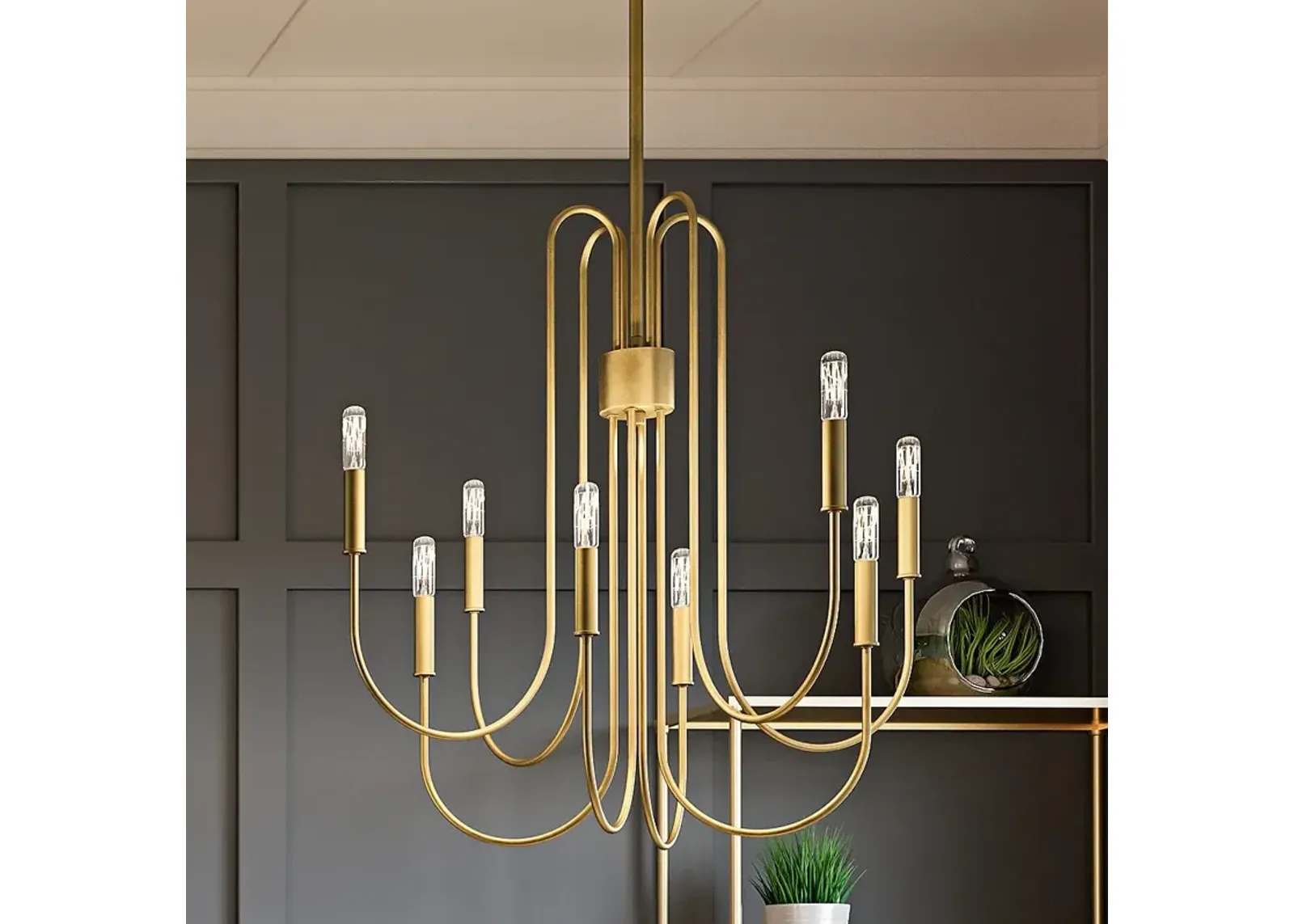 Cabry 8-Light Brushed Weathered Brass Chandelier