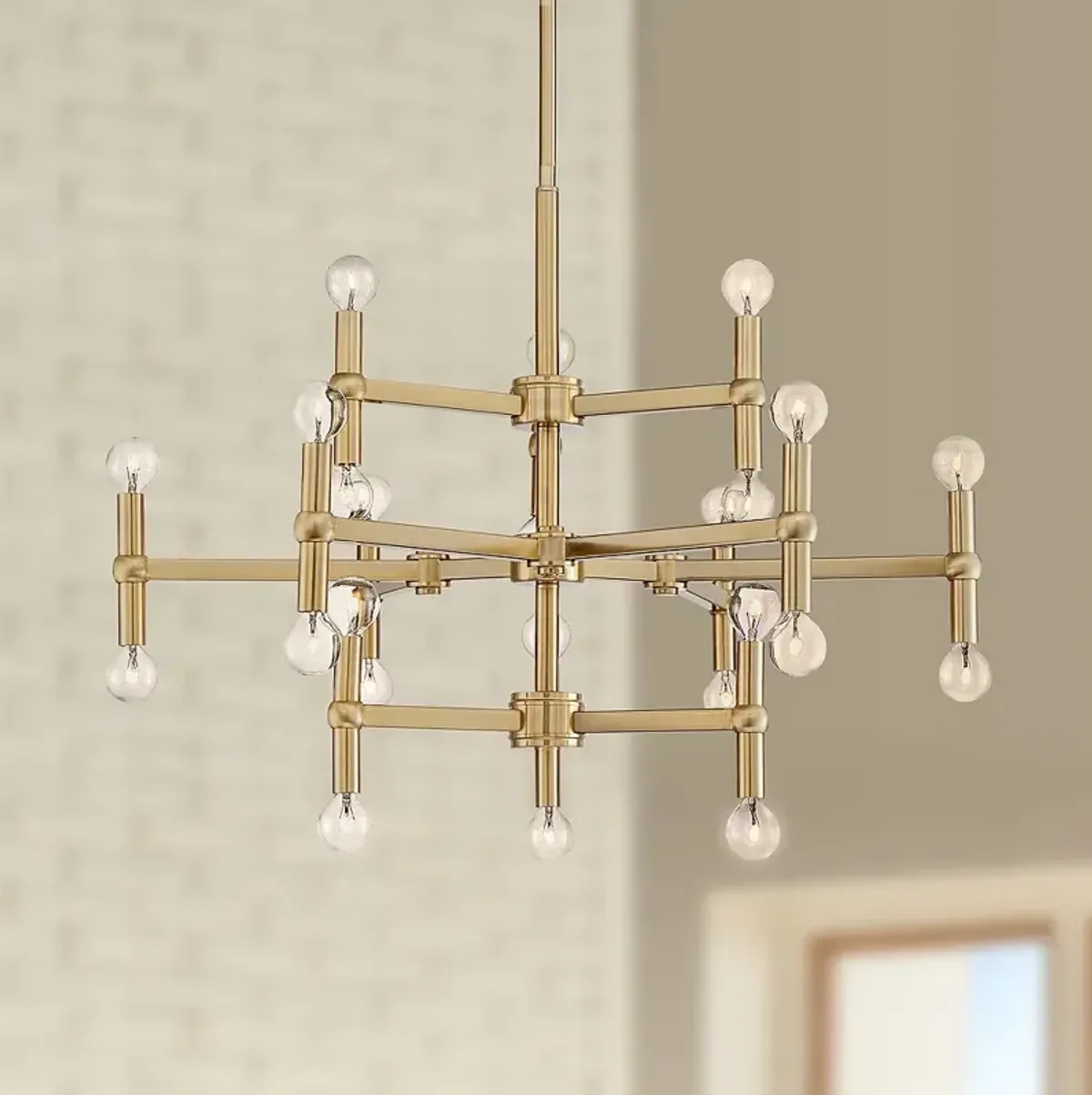 Possini Euro Marya 32" Wide Satin Brass 24-Light Chandelier