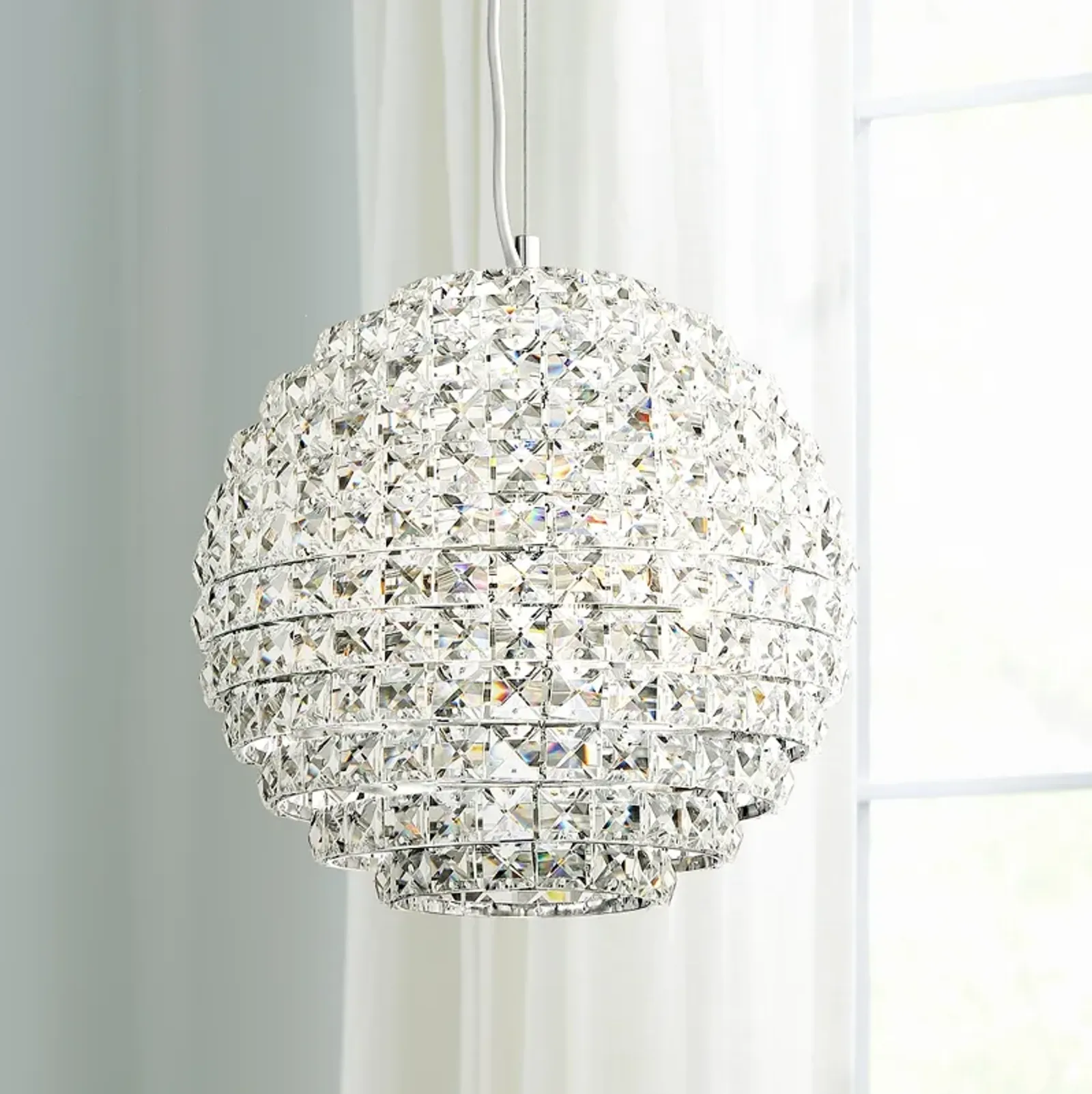 Possini Euro Gorgo 12" Wide Chrome and Crystal Modern Mini Pendant