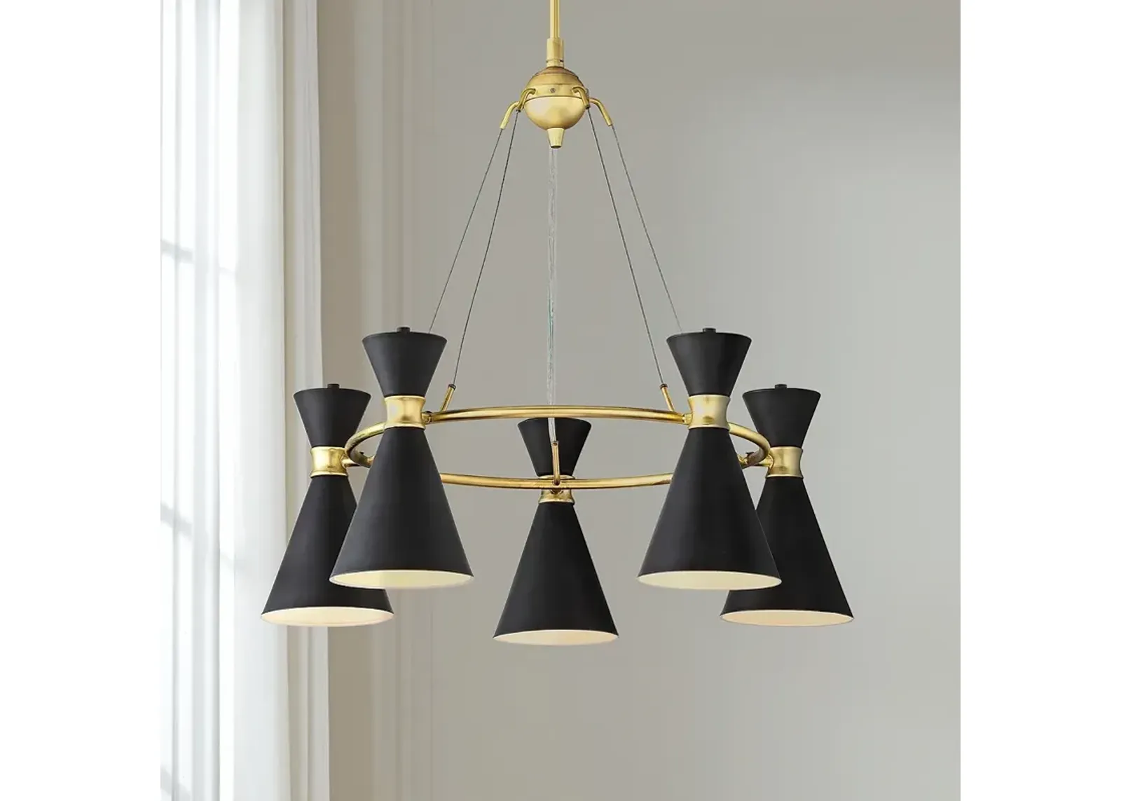 George Kovacs Conic 26" Wide Honey Gold and Black Modern Chandelier