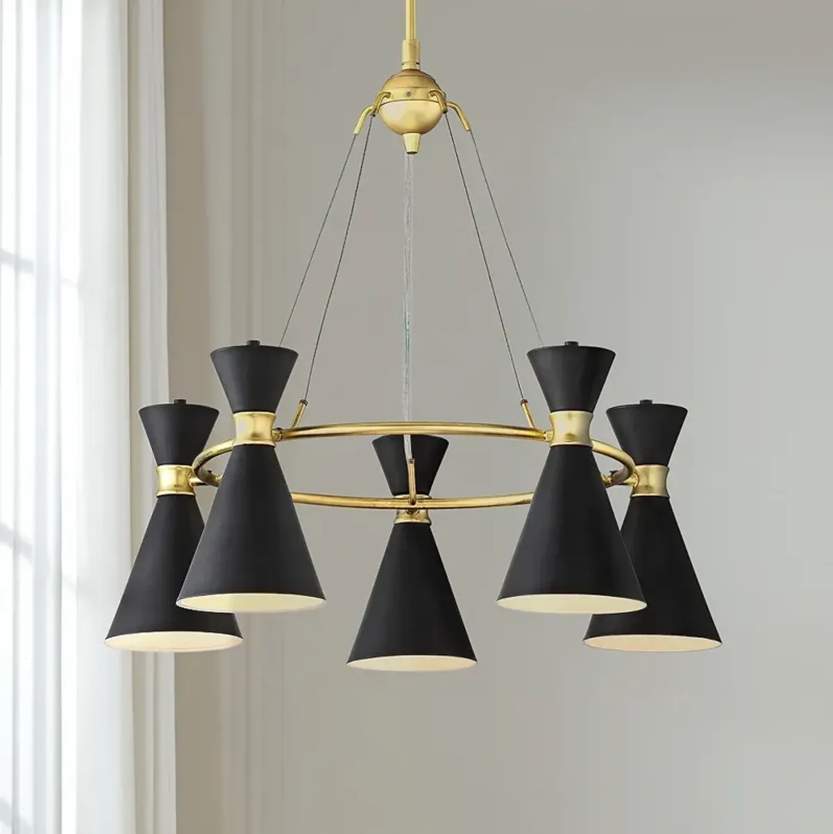 George Kovacs Conic 26" Wide Honey Gold and Black Modern Chandelier